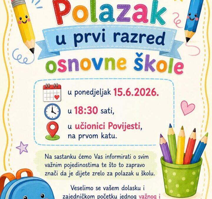 Roditeljski sastanak za naše buduće prvašiće